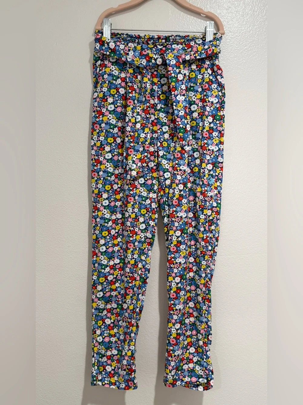 Mini Boden Multicolor Floral Lounge Pants - Blue Base